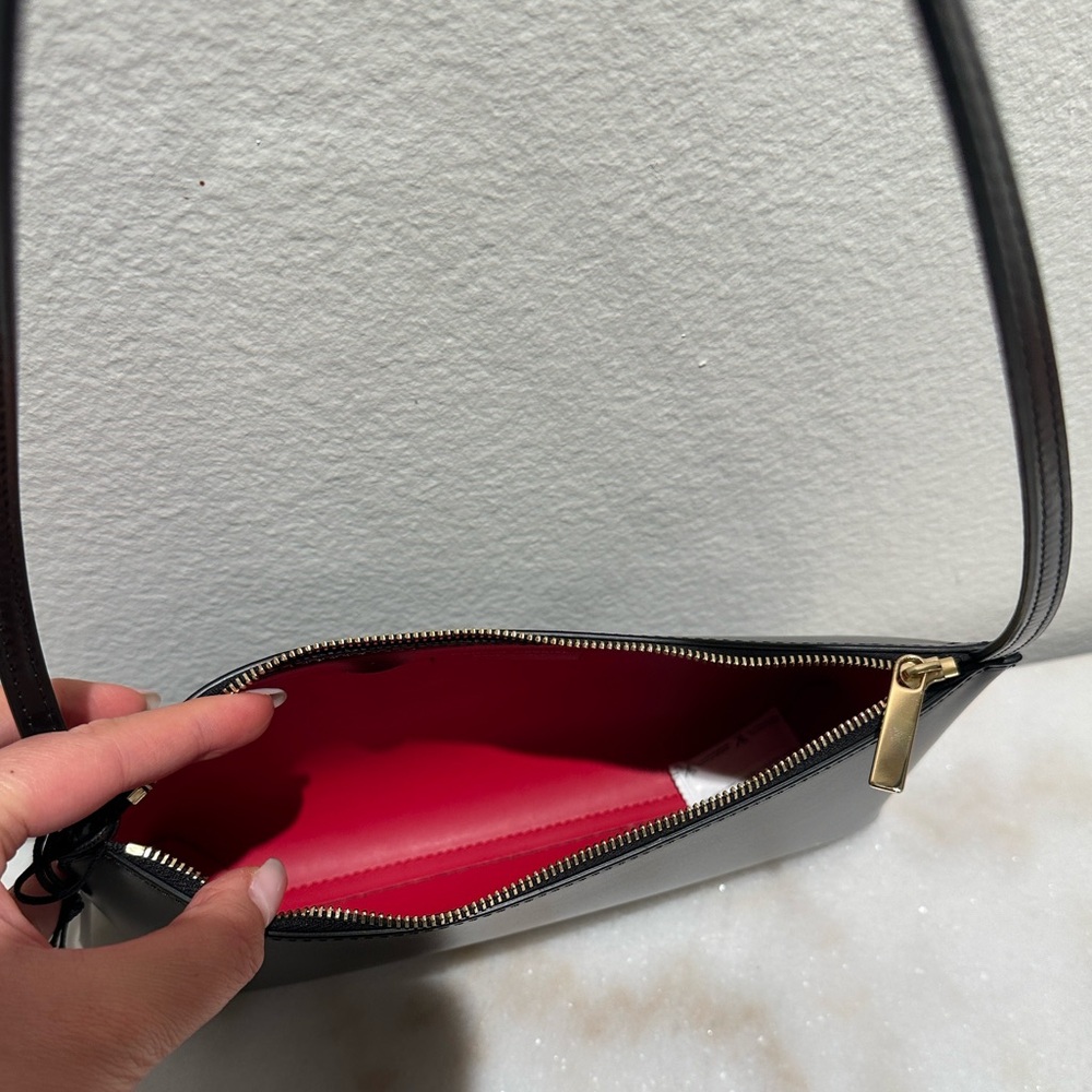 Mansur Gavriel Gaia Shoulder Bag in Black/Red - Picture 7 of 11